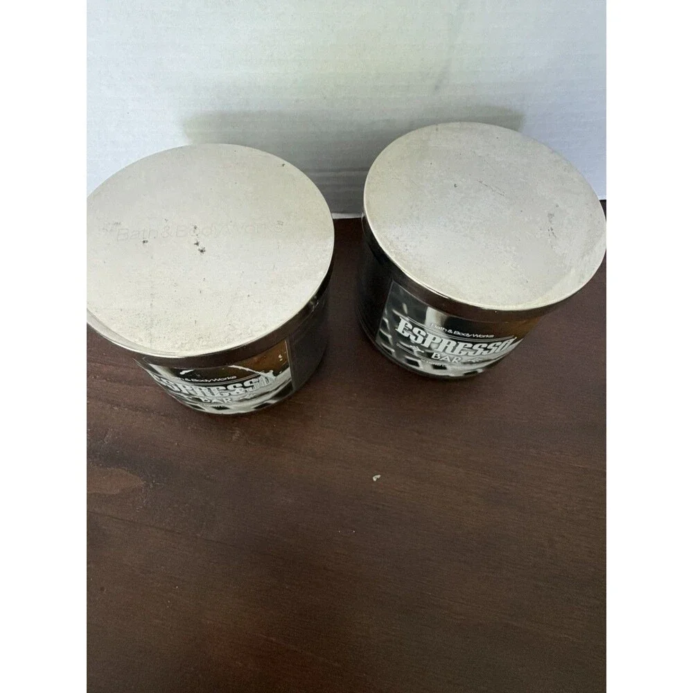 2 ~ Espresso Bar Bath & Body Works 3 wick 14.5 oz Candles ~ *see pictures NOS